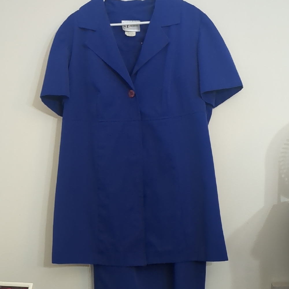 S.L. Fashions Royal Blue Dress Set   Short Sleeves Size 18 WP Formal